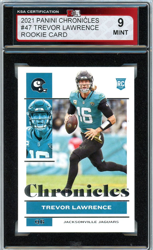 2021 Panini Chronicles Trevor Lawrence Graded Rookie Card #47 KSA 9
