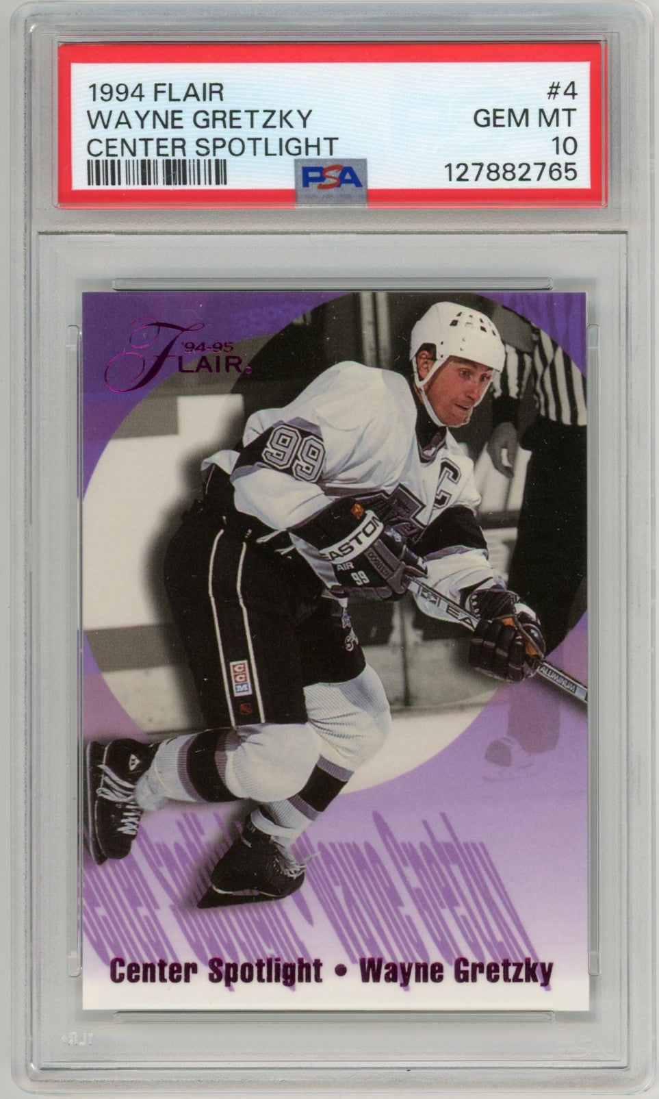 1994 Flair Wayne Gretzky Center Spotlight Graded Card #4 PSA 10 Rare Insert HOF