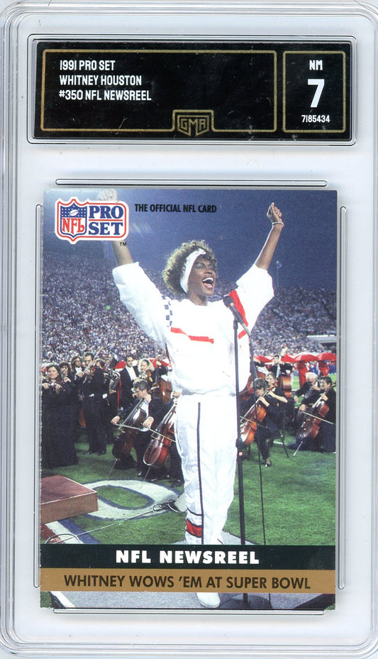 1991 Pro Set Whitney Houston Graded Card #350 NFL Newsreel GMA 7