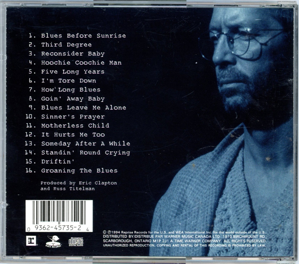 Eric Clapton From the Cradle (1994) Vintage CD Canada