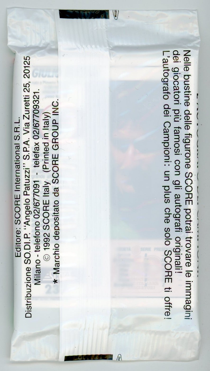 1992 Score Serie A AIC Football (Soccer) Card Pack (15 Cards)