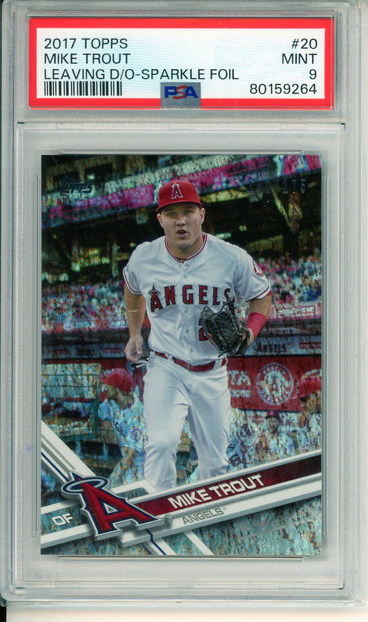 2017 Topps Mike Trout Sparkle Foil Graded Card PSA 9