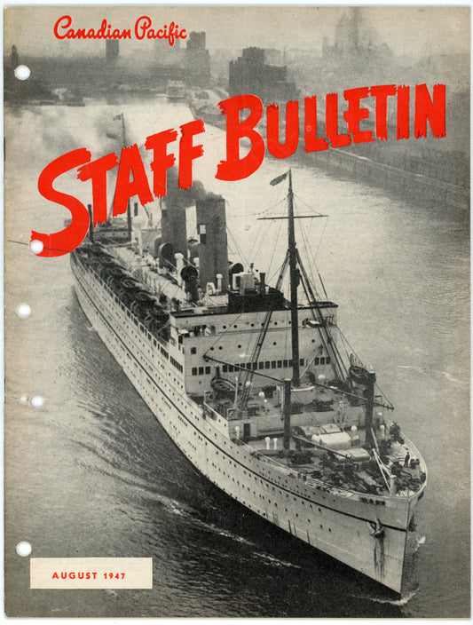 Canadian Pacific Railway Staff Bulletin No. 137 (August, 1947) Vintage Magazine