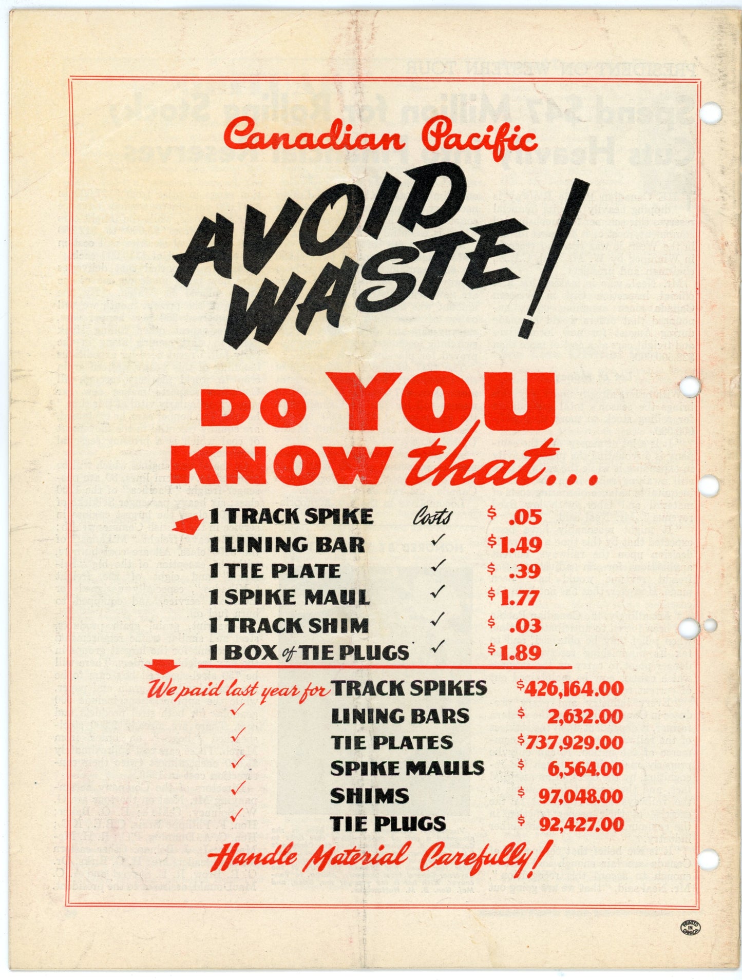 Canadian Pacific Railway Staff Bulletin No. 137 (August, 1947) Vintage Magazine