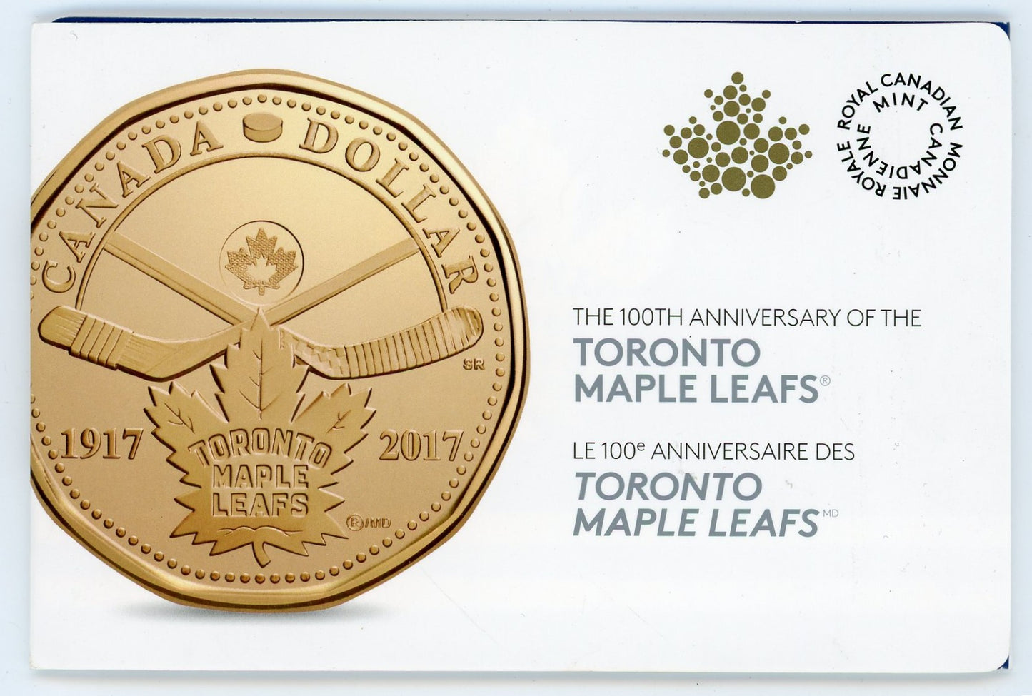 2017 Royal Canadian Mint Toronto Maple Leafs 100th Anniversary $1 Circulation Five-Coin Pack