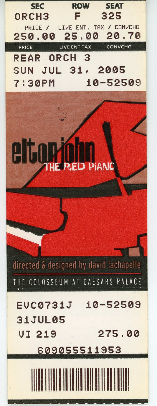 Elton John Vintage Concert Ticket Stub Caesar's Palace (Las Vegas, 2005)