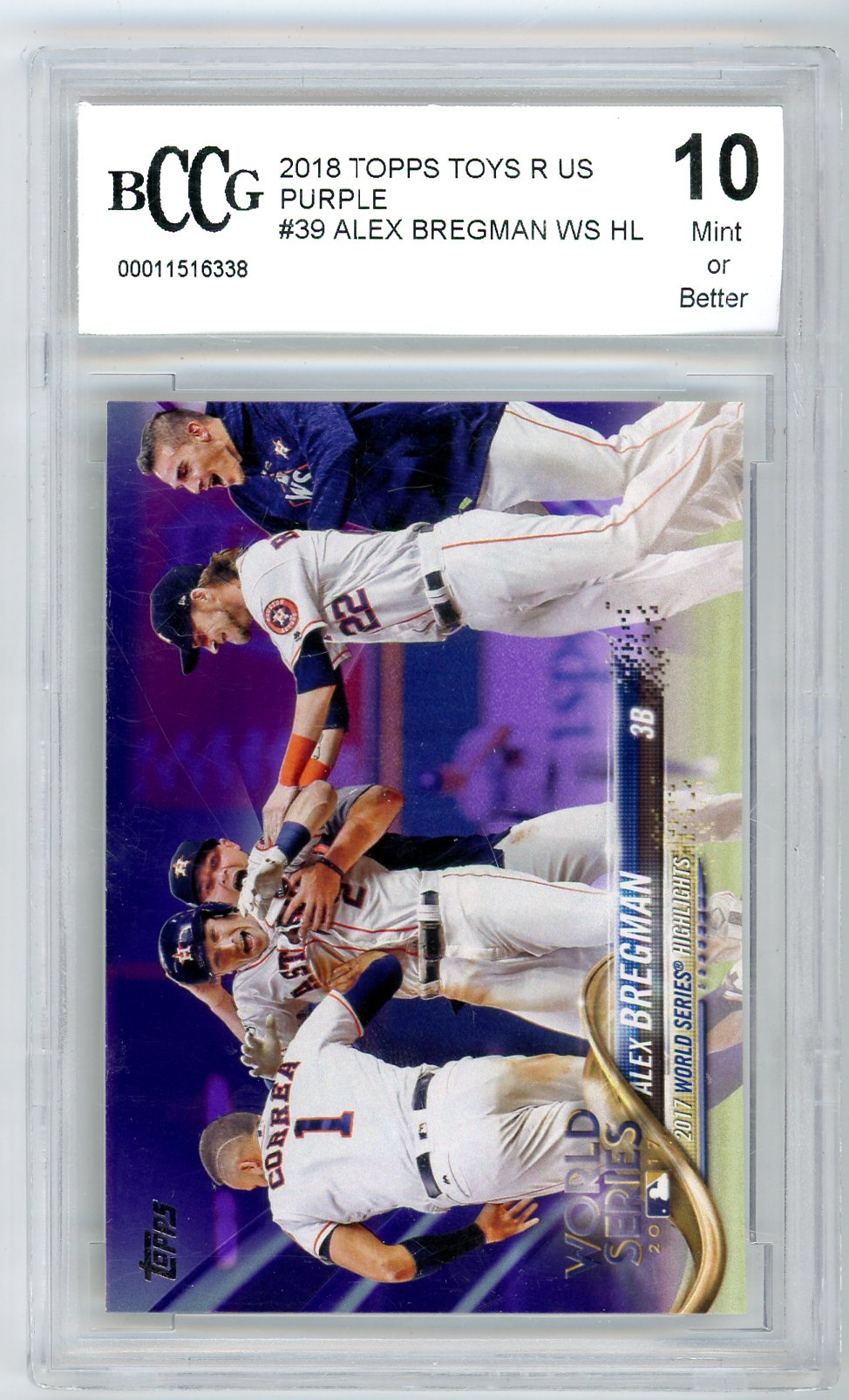 2018 Topps Toys R Us Alex Bregman Graded Baseball Card #39 BCCG 10