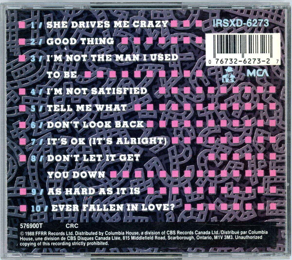 Fine Young Cannibals The Raw & The Cooked (1989) Vintage CD Canada