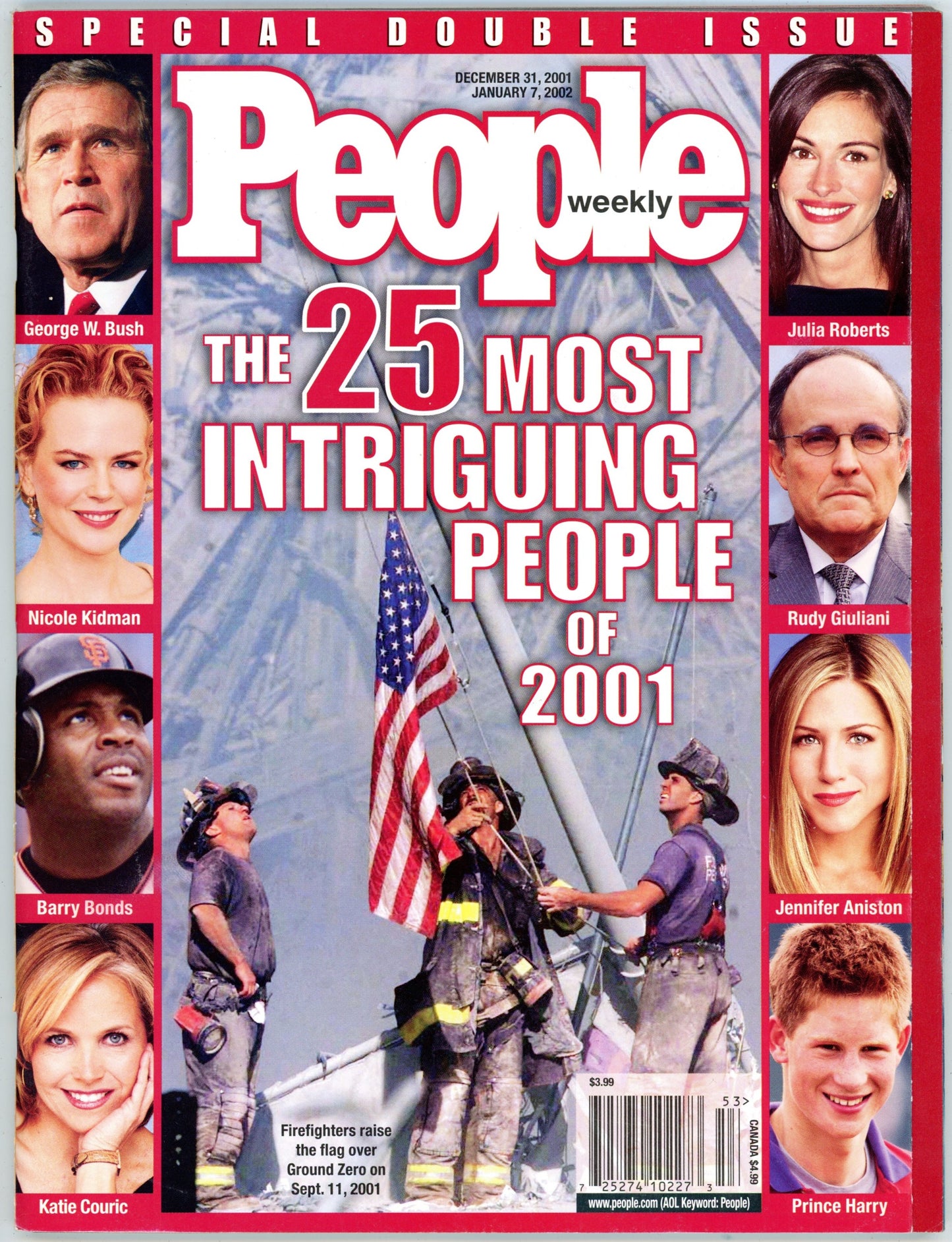 People Special Double Issue Vintage Magazine (December 31, 2001) 25 Most Intriguing People