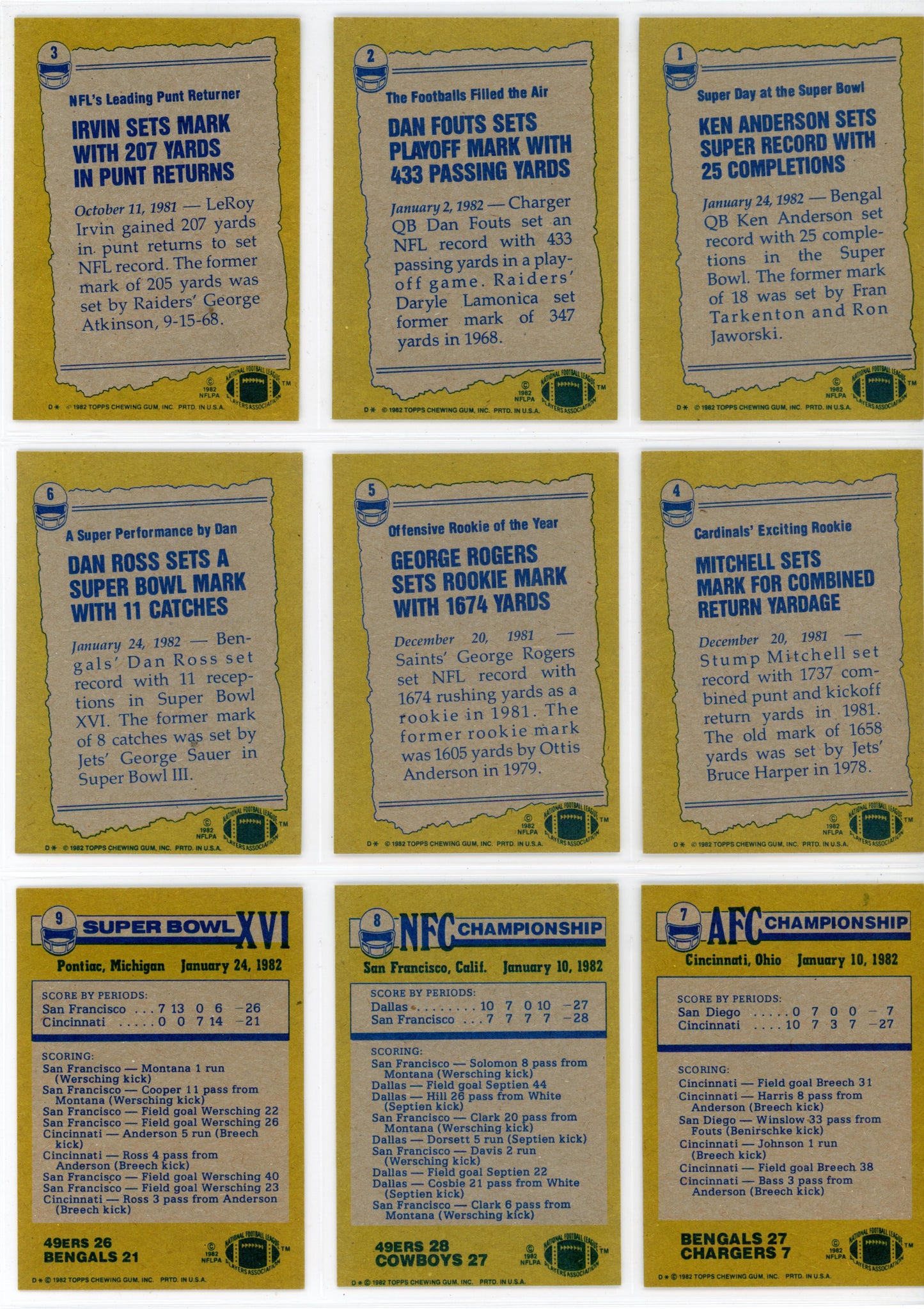 1982 Topps NFL Football Card Complete Set (528 Cards) Lawrence Taylor Rookie