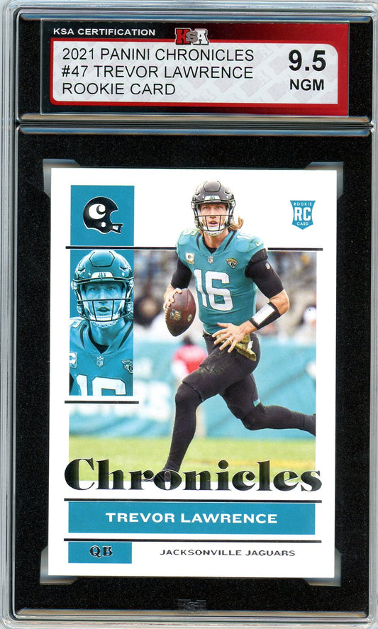 2021 Panini Chronicles Trevor Lawrence Graded Rookie Card #47 KSA 9.5