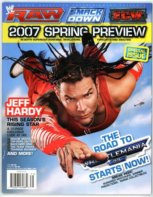 WWE RAW / SmackDown / ECW Spring Preview Wrestling Magazine (2007) Jeff Hardy
