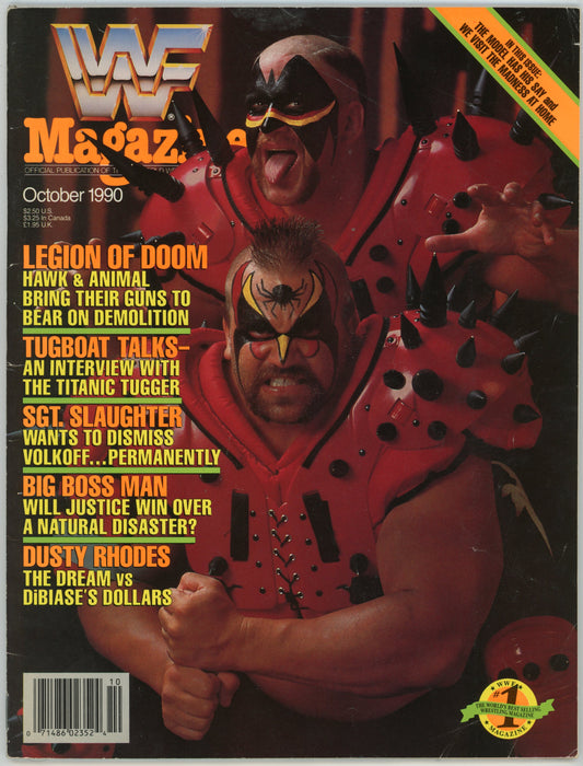 WWF WWE Vintage Wrestling Magazine (October 1990) Legion of Doom Cover