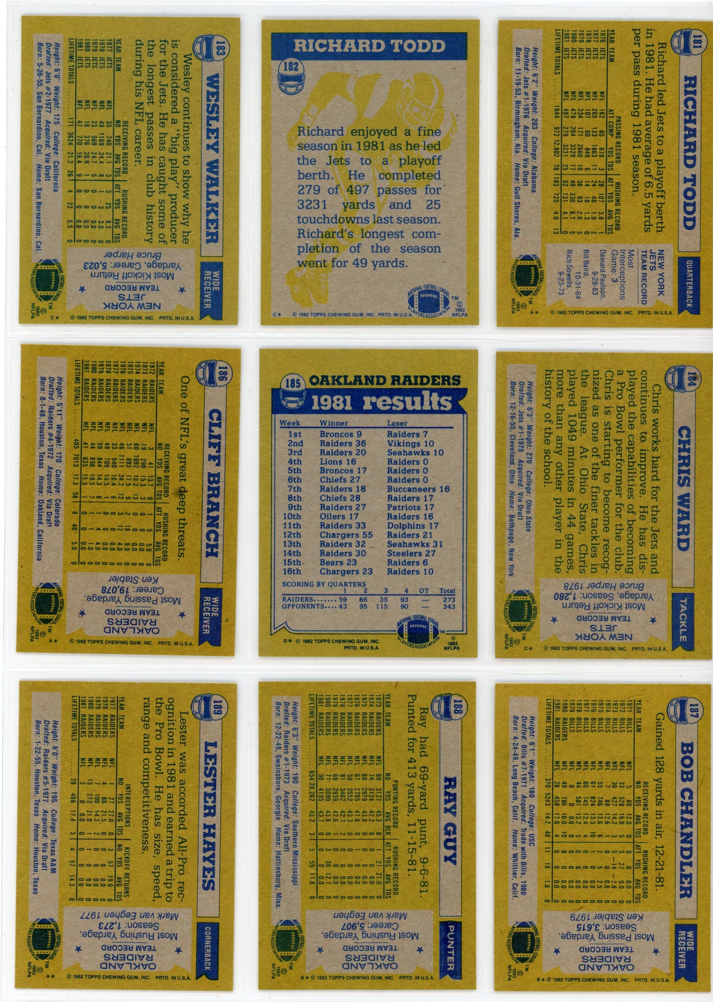 1982 Topps NFL Football Card Complete Set (528 Cards) Lawrence Taylor Rookie
