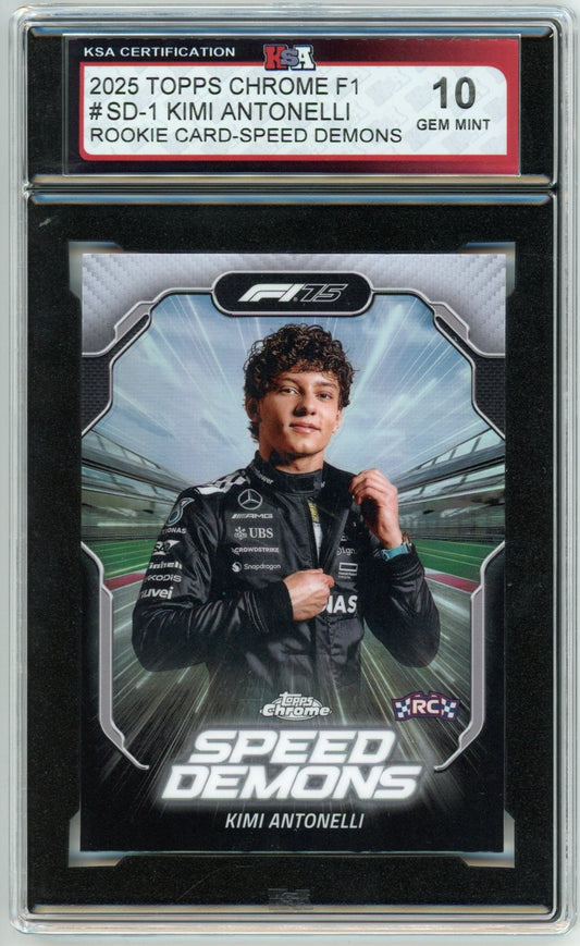2025 Topps Chrome Formula 1 F1 Kimi Antonelli Speed Demons Graded Rookie Card #SD-1 KSA 10