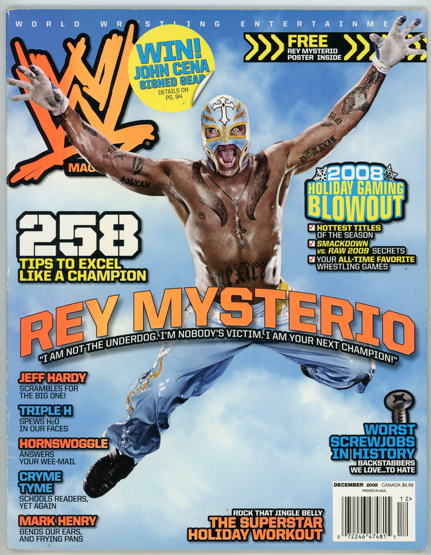 WWE Wrestling Magazine (December 2008) Rey Mysterio Cover