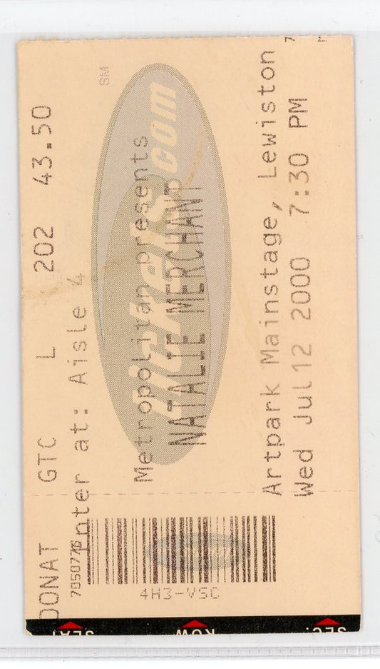 Natalie Merchant Vintage Concert Ticket Artpark Mainstage (Lewiston, 2000)