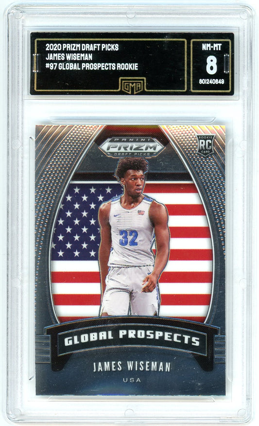 2020 Prizm Draft Picks James Wiseman Graded Rookie Card #97 GMA 8