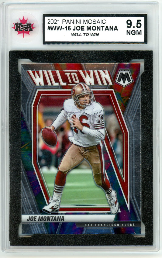 2021 Panini Mosaic Joe Montana Graded Card #WW-16 KSA 9.5