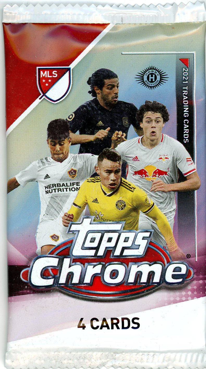 2021 Topps Chrome MLS Soccer Card Hobby Pack (4 Cards)