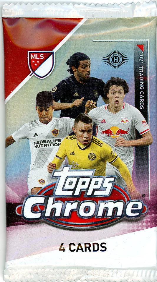 2021 Topps Chrome MLS Soccer Card Hobby Pack (4 Cards)