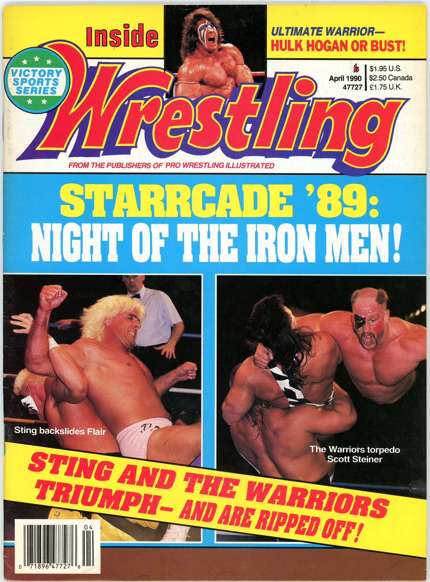 Inside Wrestling Vintage Magazine (April, 1990) Sting and the Warriors