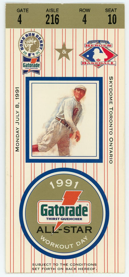 1991 Gatorade All-Star Workout Day Vintage Ticket Stub SkyDome (Toronto, 1991)Rare
