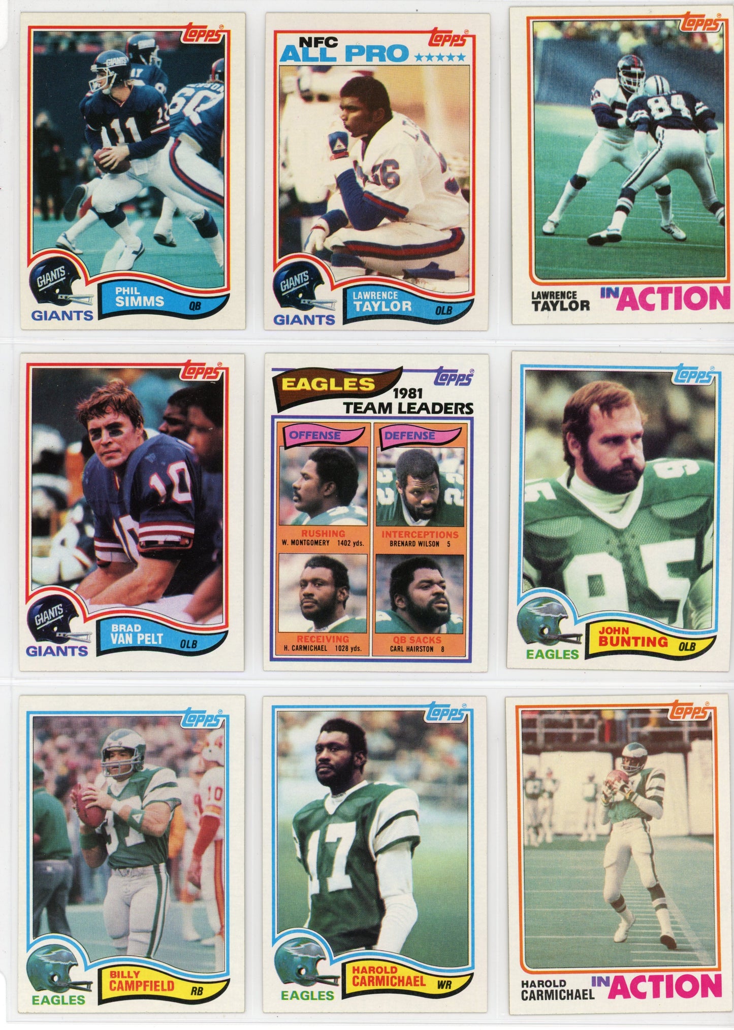 1982 Topps NFL Football Card Complete Set (528 Cards) Lawrence Taylor Rookie