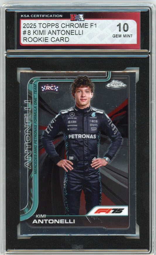 2025 Topps Chrome Formula 1 F1 #8 Kimi Antonelli  Graded Rookie Card KSA 10