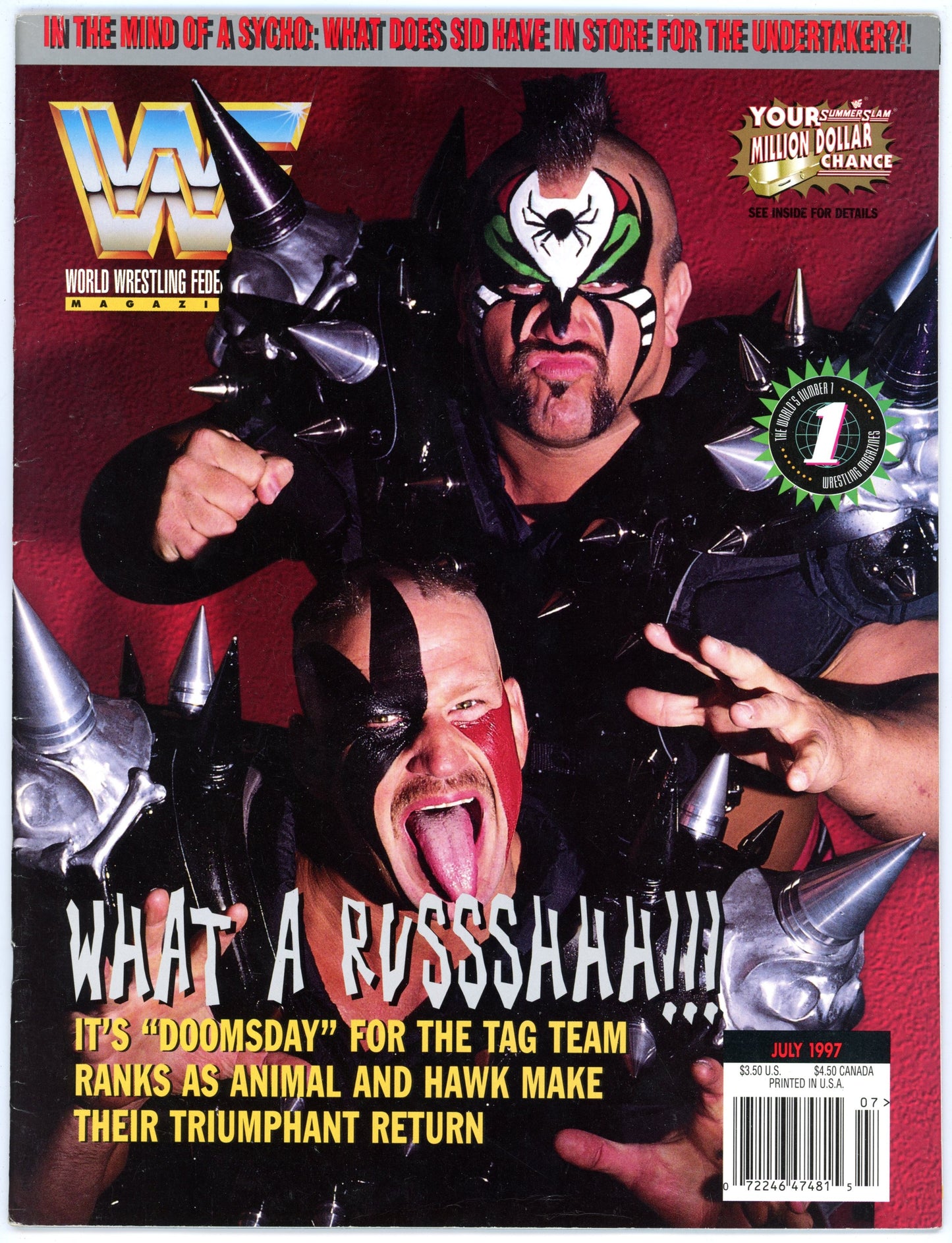 WWF WWE Wrestling Magazine (July 1997) Road Warriors Cover