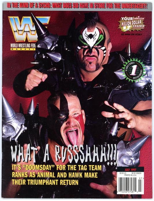 WWF WWE Wrestling Magazine (July 1997) Road Warriors Cover