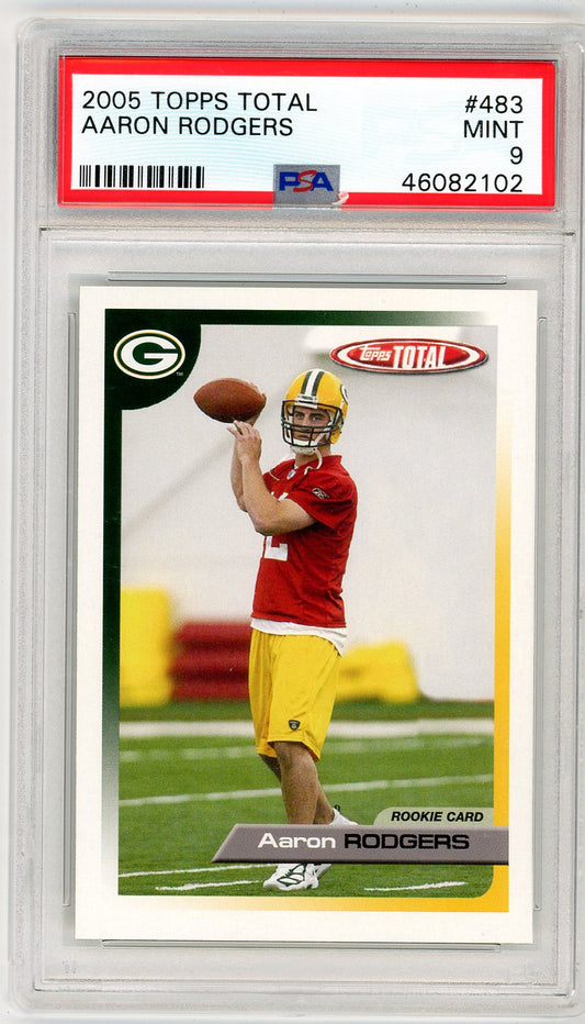 2005 Topps Total Aaron Rodgers Graded Rookie Card #483 PSA 9