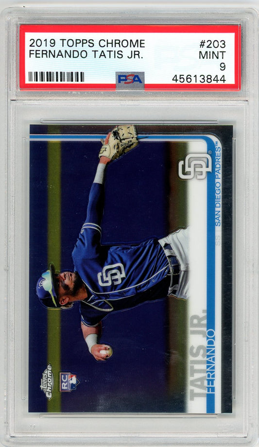 2019 Topps Chrome Fernando Tatis Jr. Graded Rookie Card #203 PSA 9