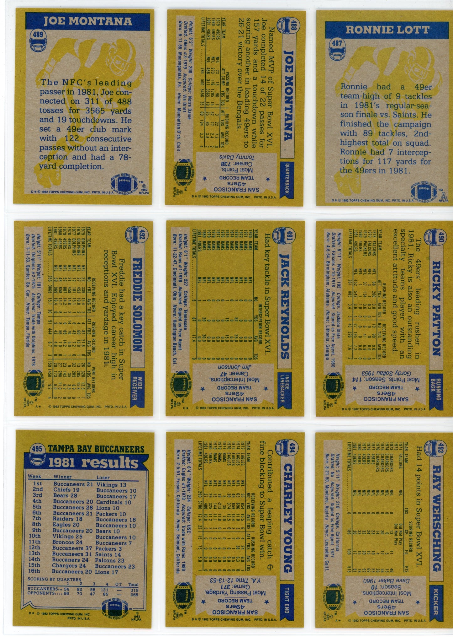 1982 Topps NFL Football Card Complete Set (528 Cards) Lawrence Taylor Rookie