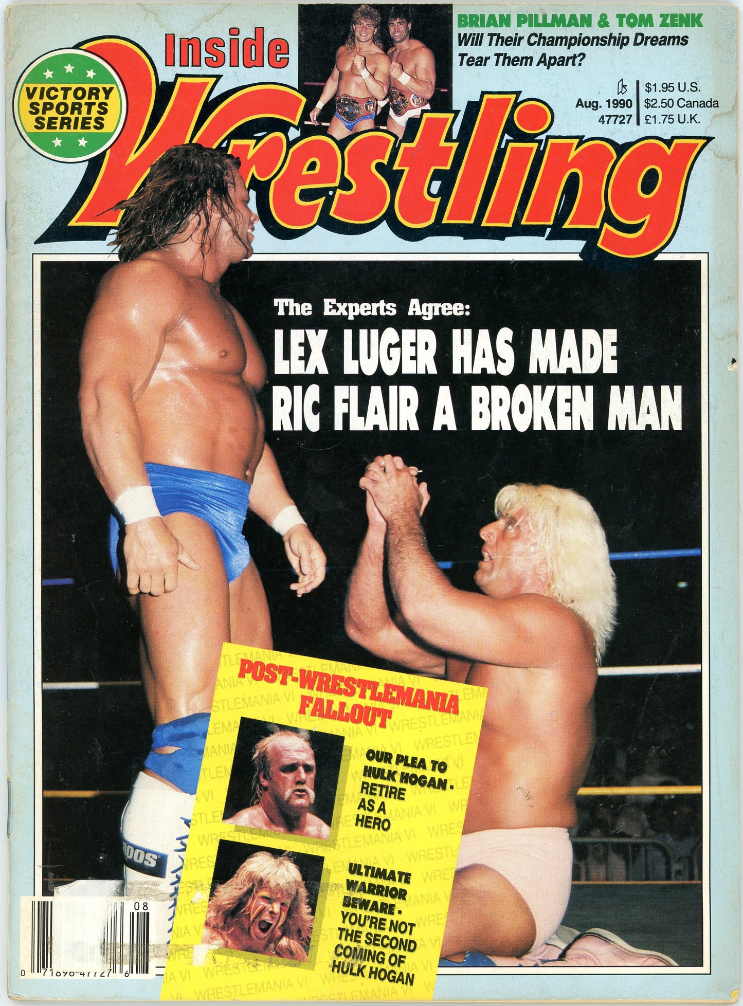 Inside Wrestling Vintage Magazine (August, 1990) Lex Luger, Ric Flair