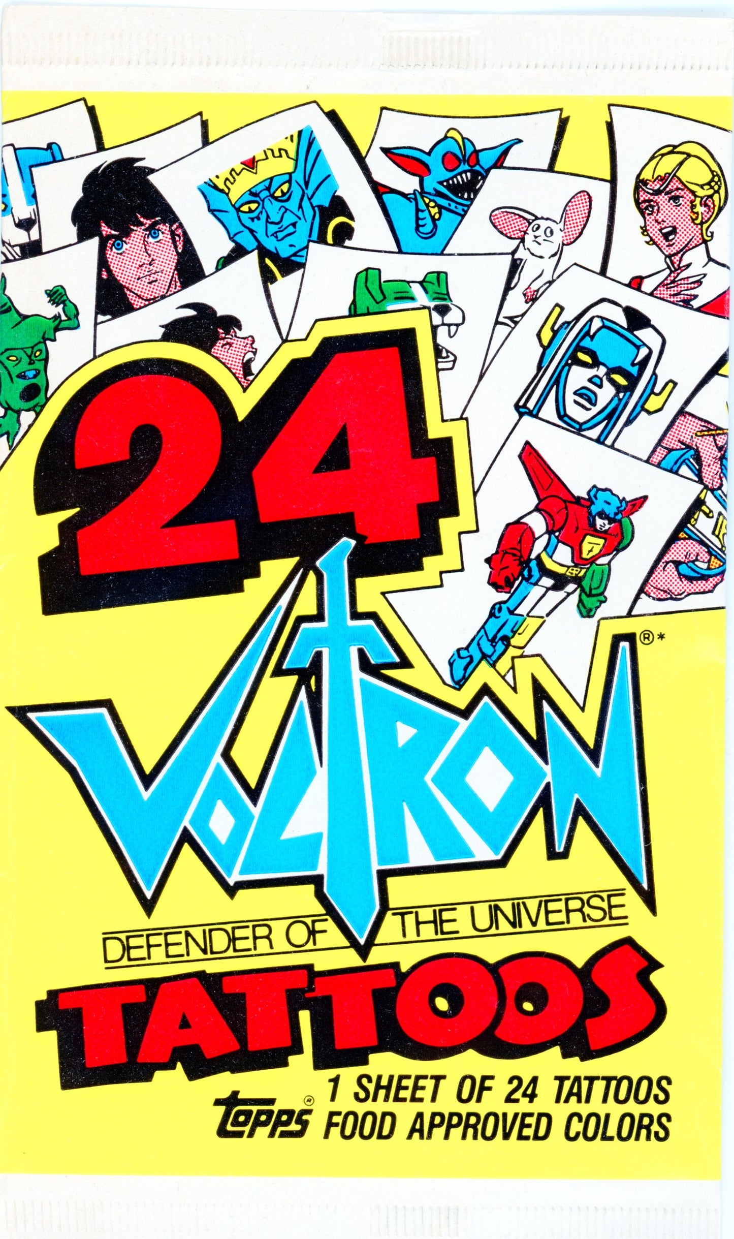 1984 Topps Voltron Trading Card Temporary Tattoo Pack