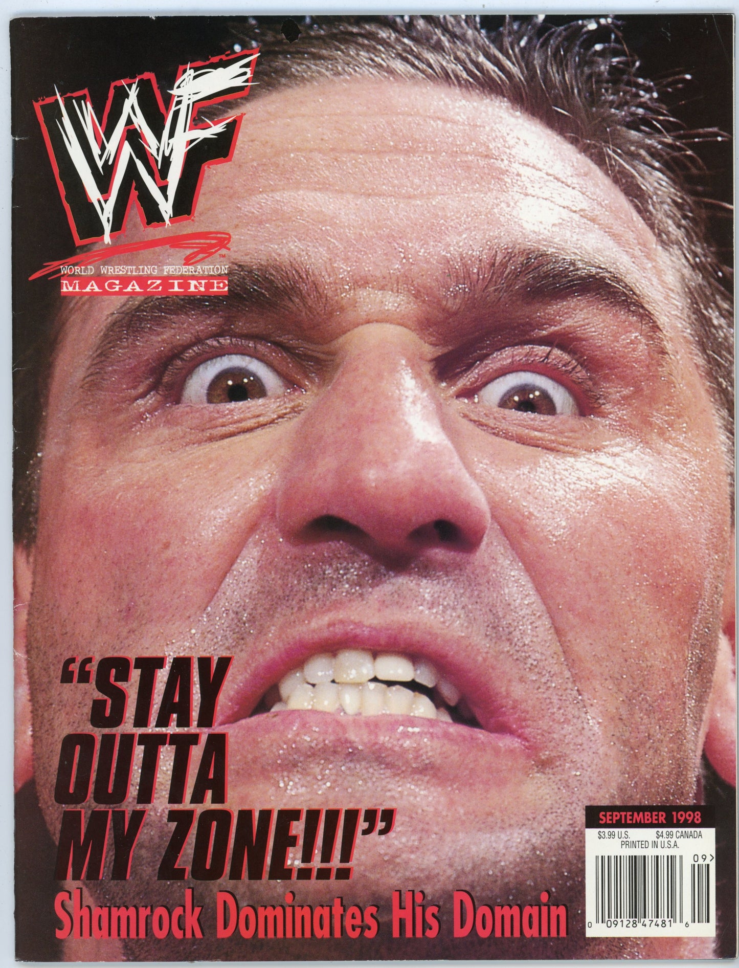 WWF WWE Vintage Wrestling Magazine (September 1998) Ken Shamrock Cover