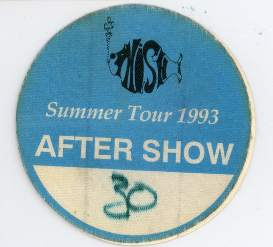 Phish Vintage Summer Tour 1993 After Backstage Concert Show Pass