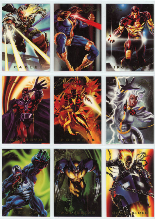 1994 Fleer Flair Marvel Universe Complete Trading Card Set (150 Cards) + Power Blast Inserts