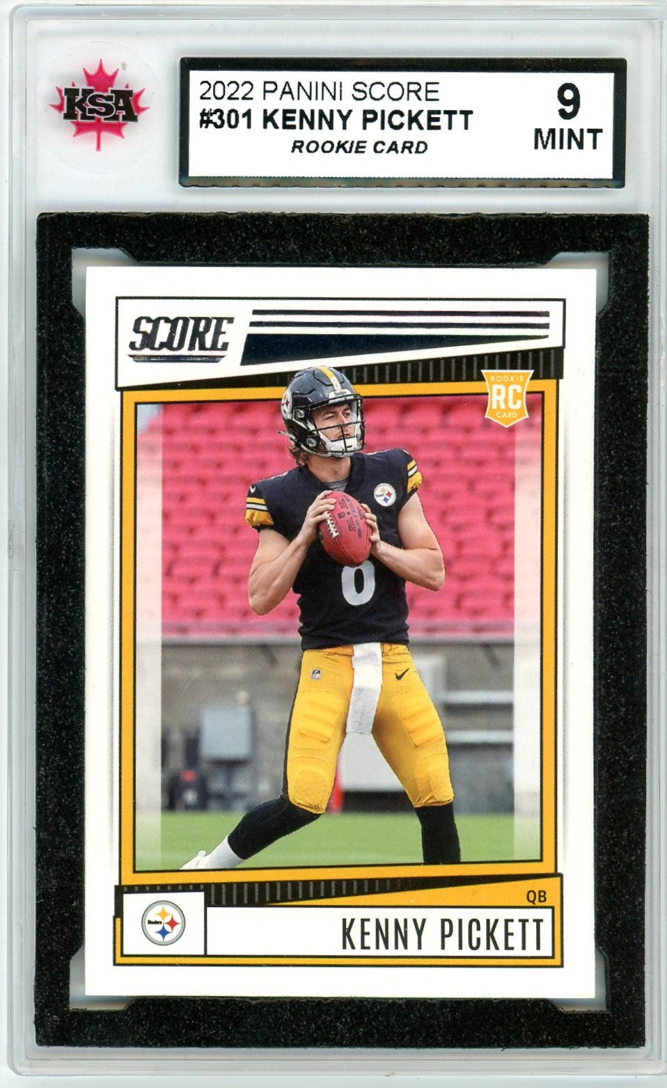 2022 Panini Score Kenny Pickett Graded Rookie Card #301 KSA 9