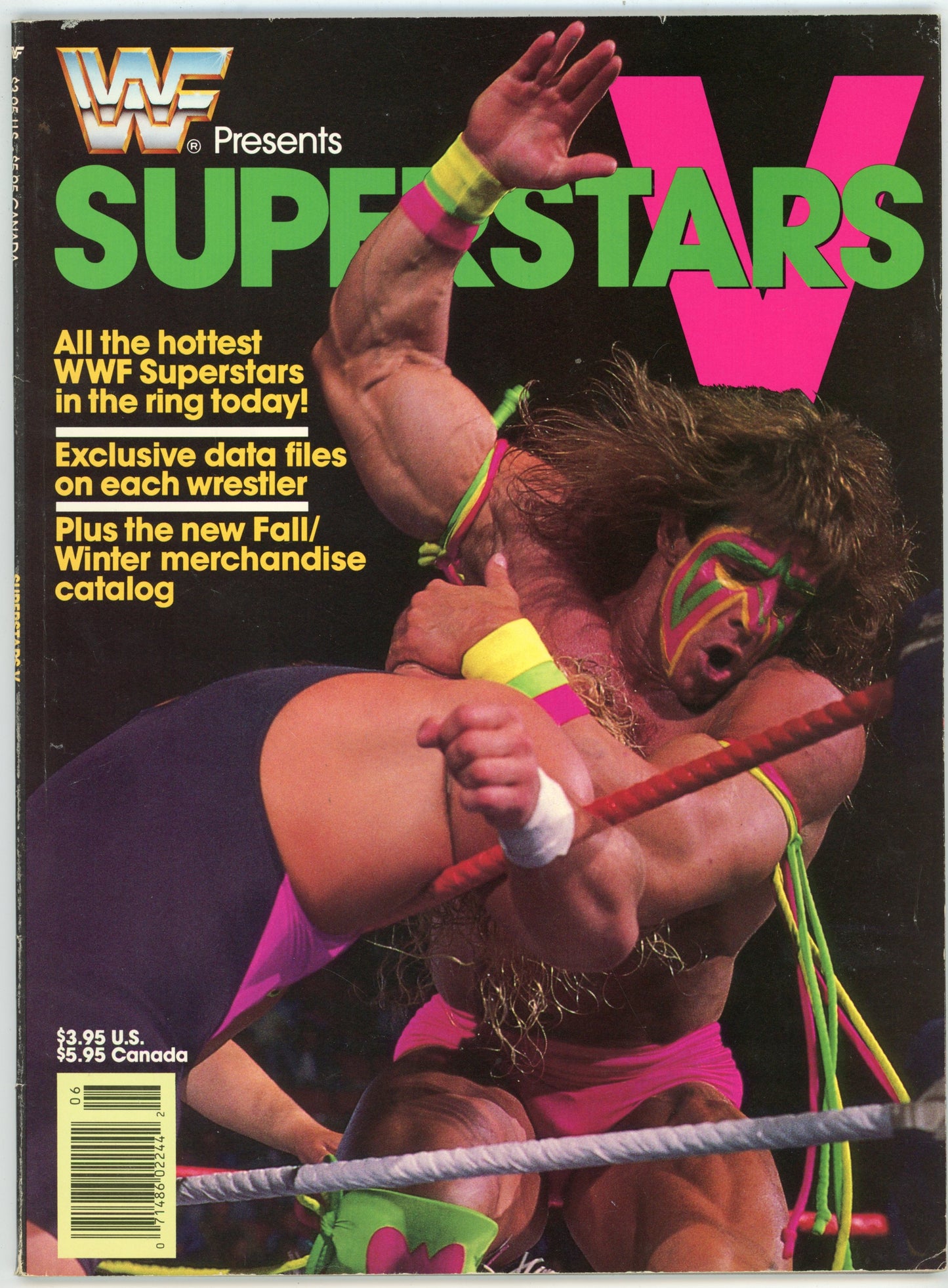 WWF WWE Presents Superstars V Wrestling Magazine (1990) Ultimate Warrior Cover