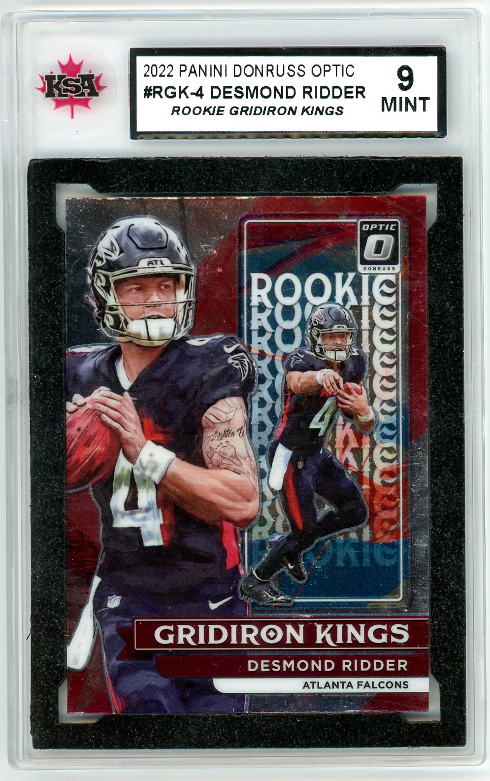 2022 Panini Donruss Optic Desmond Ridder Graded Rookie Card #RGK-4 KSA 9