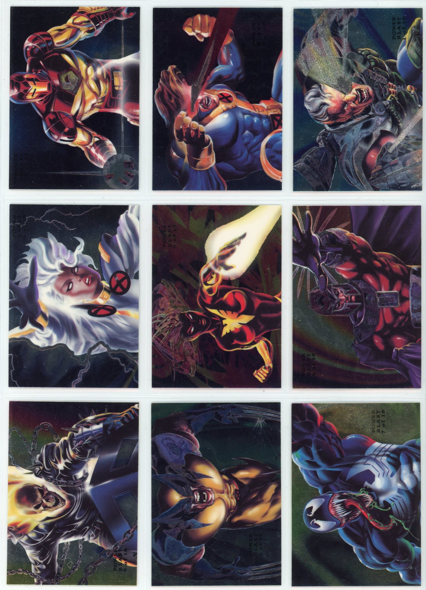 1994 Fleer Flair Marvel Universe Complete Trading Card Set (150 Cards) + Power Blast Inserts