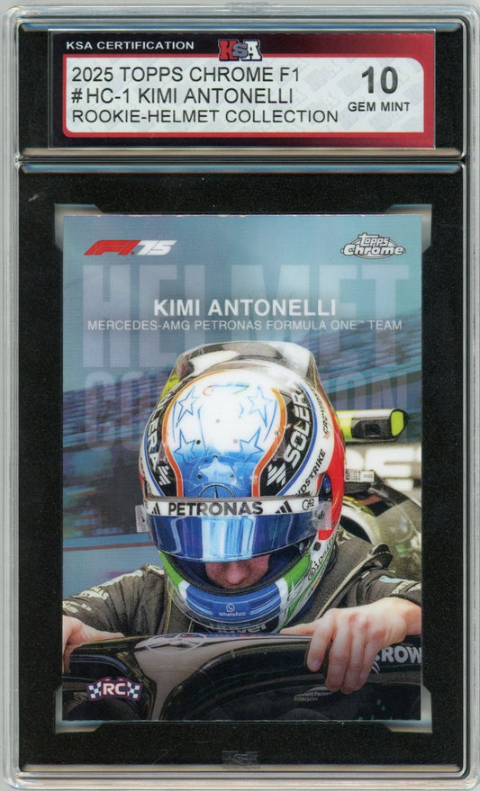 2025 Topps Chrome F1 Formula 1 Kimi Antonelli Helmet #HC-1 Graded Rookie Card KSA 10