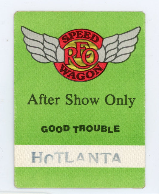 REO Speedwagon Good Trouble Tour Vintage After Show Concert Backstage Pass