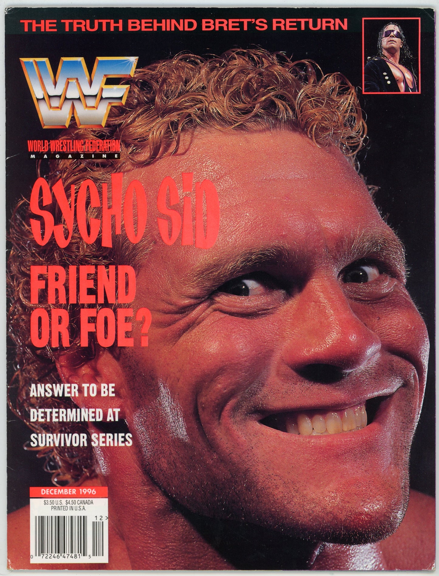 WWF WWE Wrestling Magazine (December 1996) Sycho Sid Cover