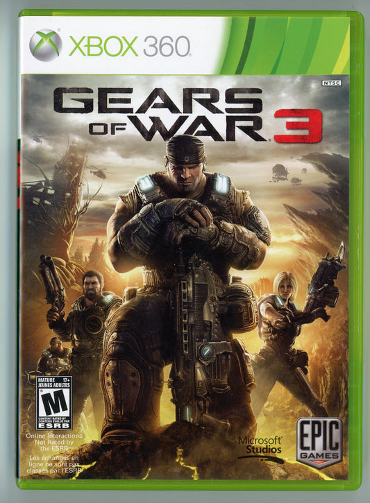 2011 Gears of War 3 Xbox 360 Video Game Disc In Box