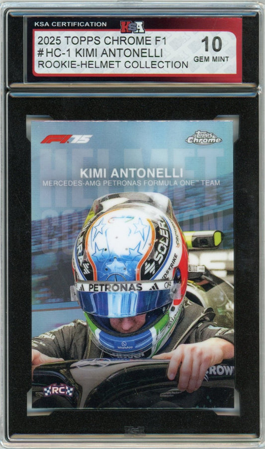 2025 Topps Chrome F1 Formula 1 Kimi Antonelli Helmet Graded Rookie Card #HC-1 KSA 10