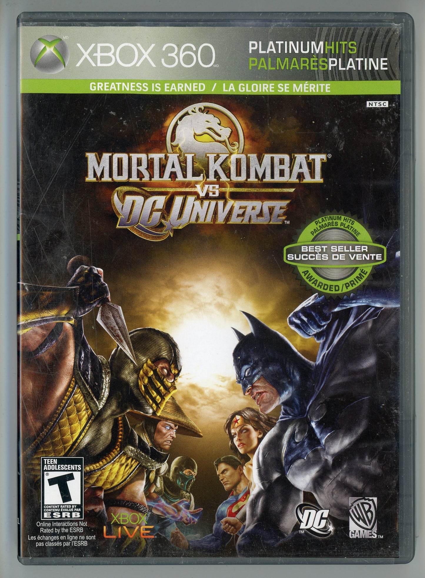 2008 Mortal Kombat vs. DC Universe Xbox 360 Video Game Disc In Box