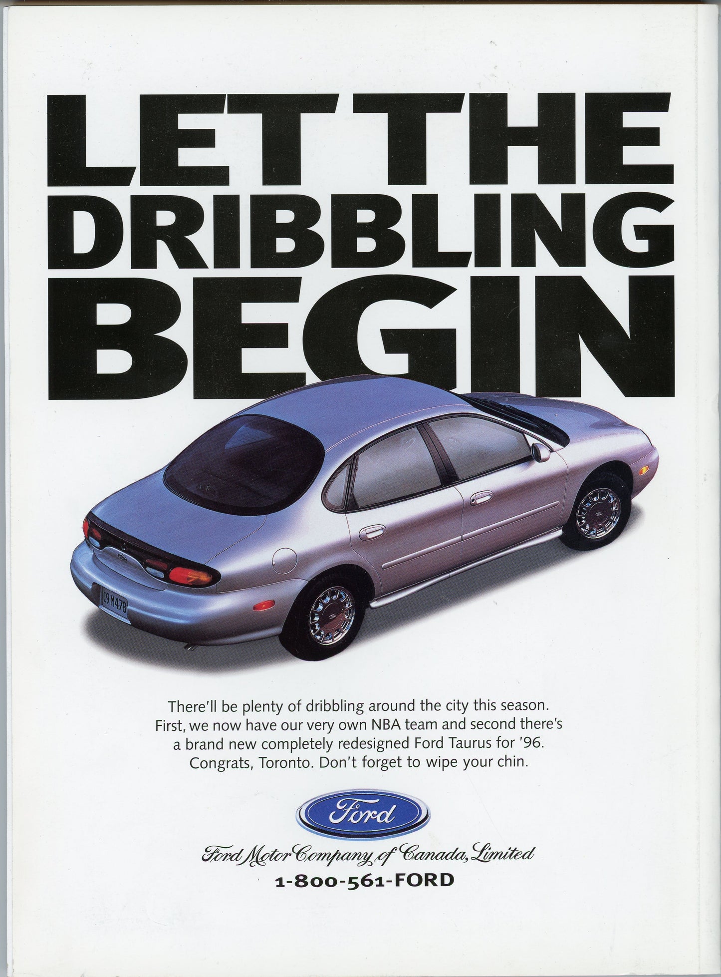 1995/96 Toronto Raptors Inaugural Season Commemorative Issue Vintage Program